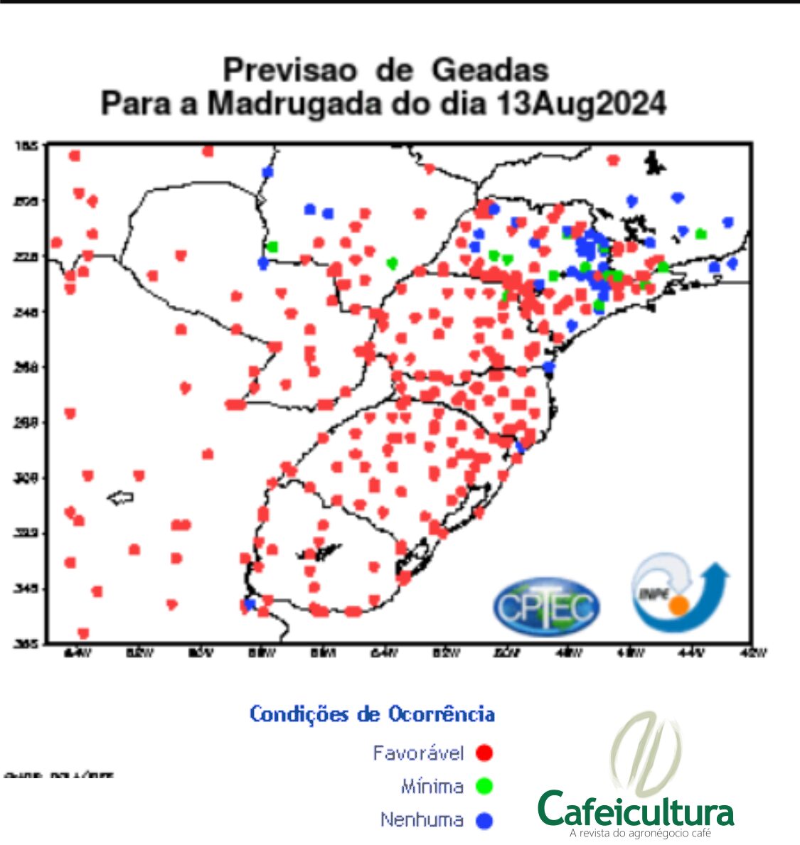 IDR Paraná e INPE emitem alertas sobre frente fria e possibilidade de geada